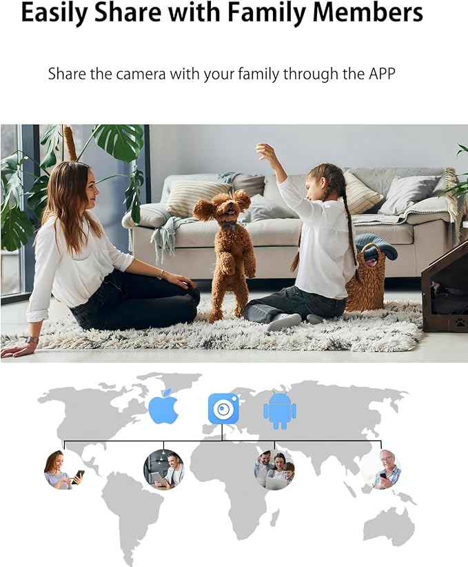 VIMTAG 4MP Pan/Tilt Indoor Camera for Pet/Dog/Cat/Baby/Nanny, Wired Security Camera for Home with Phone App, Motion Tracking, Night Vision, 2-Way Audio, AI Detection, 5GHz/2.4GHz WiFi, Works w/Alexa