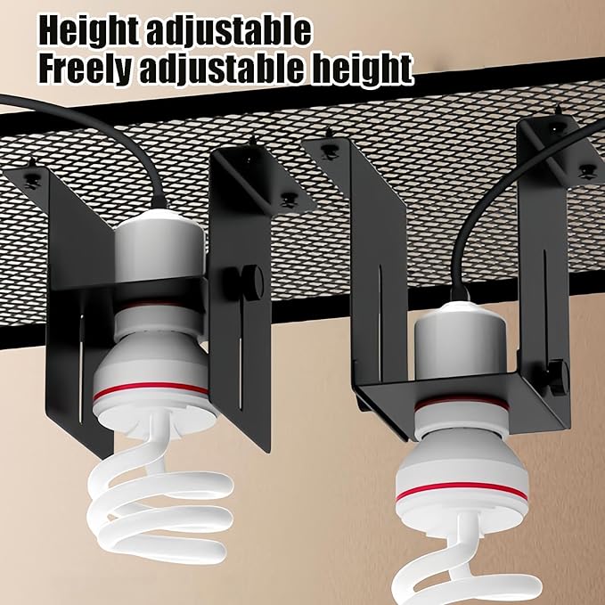 Adjustable Light Holder - Adjustable Height Terrariums Socket with Timer, Terrarium Heat Lamp Holder for Gecko Lizard Amphibians Tortoise Bearded Dragons Leopard Geckos Horned Frogs