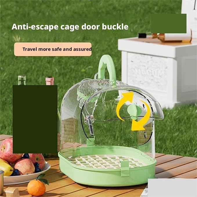 Bird Cage Parrot Cage Bird Travel Carrier Outgoing Cage with Handle for Cockatiels Flight Birdcage(Green)