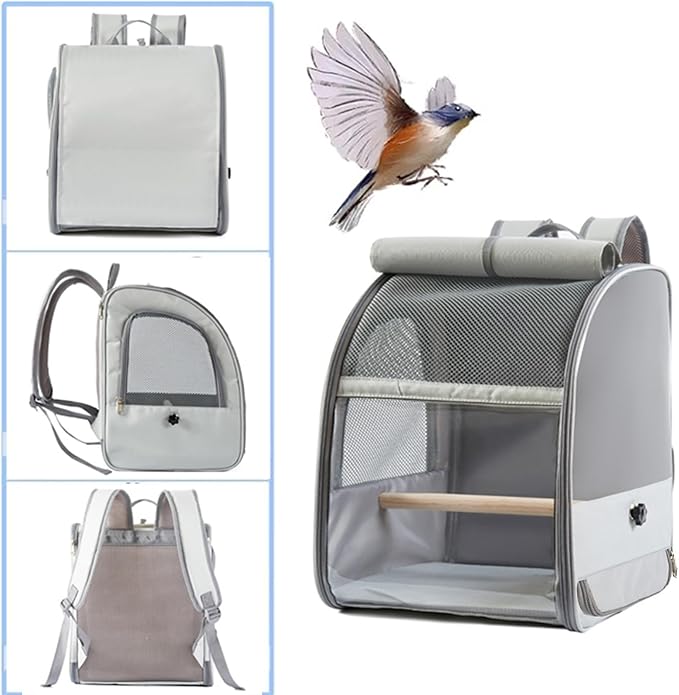Compacts Bird Carriers Backpacks with 3 Ventilation Panel and Storage Pockets for Hiking Trip Bird Travel Backpacks