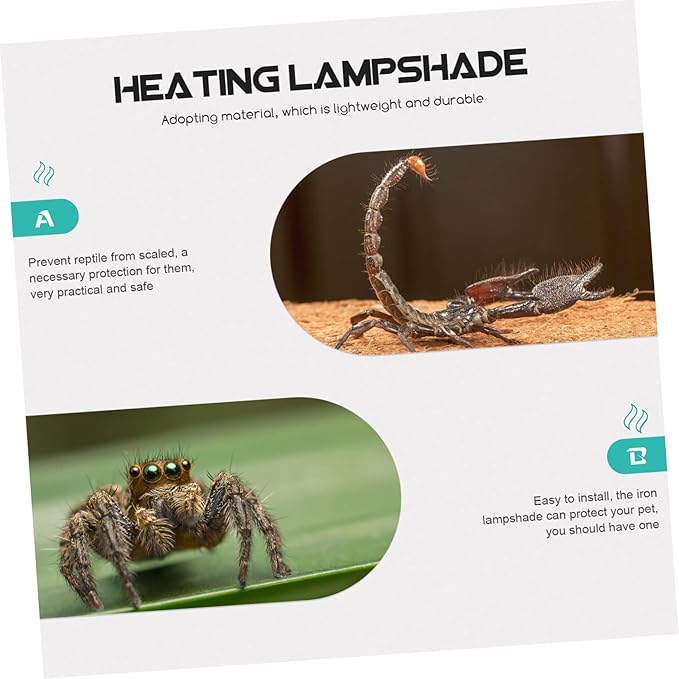 Totority 1pc Hollow Reptile Lamp Shade Heating Fixture for Reptile Terrarium Compatible Efficient Heat Dissipation Use Various Bulbs