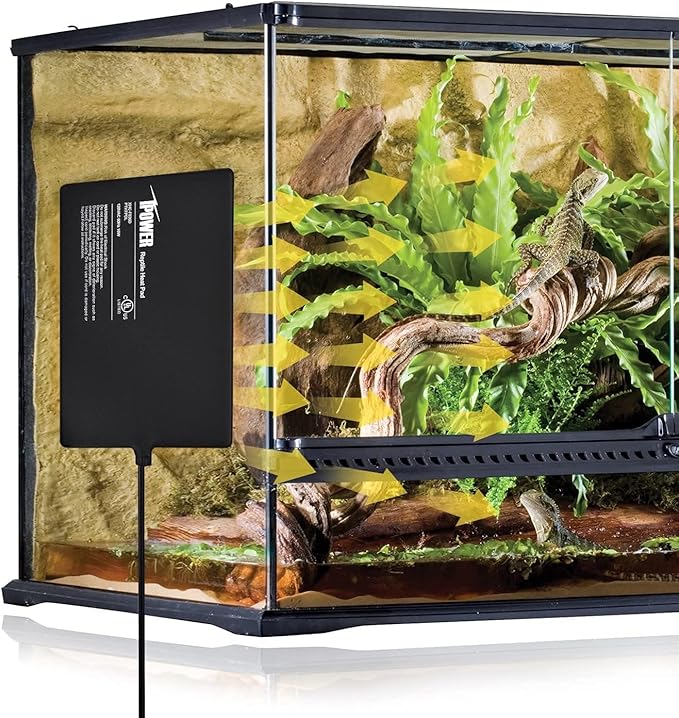 iPower 8x12 Inch Reptile Heat Pad Under Tank Heater, Energy-Efficient & Waterproof Design Terrarium Warmer Mat for Turtles, Lizards, Snakes & Small Pets