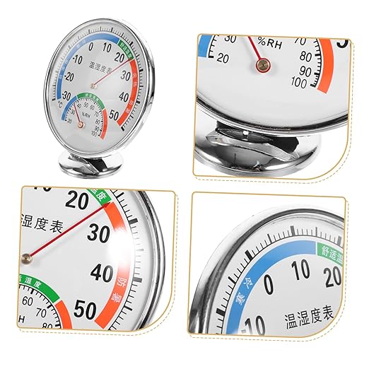 Reptile Thermometer and Hygrometer Dual Gauge for Terrarium Easy Read Color-Coded Humidity and Temperature Monitor for Reptile Tanks and Enclosures