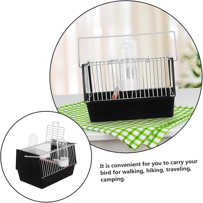 Happyyami 1pc Handheld Parrot Cage Portable Birds Transport Carrier Handle for Travel Outdoor Use and Vet Visits for Small Birds Like Lovebirds and Cockatiels
