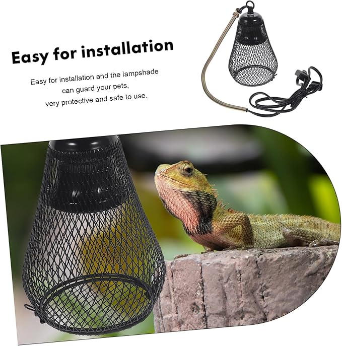 Toyvian Reptile Heating Lamp Cover Scald Iron Mesh Light Cover for Reptile Tanks Compatible with Bearded Dragons Turtles and Lizards 10-Inch Size