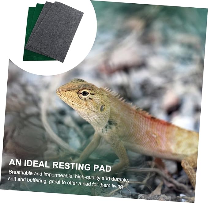 Kisangel 4pcs Reptile Carpet for Terrariums Absorbent and Breathable Mat for Lizard Turtle and Snake Substrate Bedding for Reptile Tanks