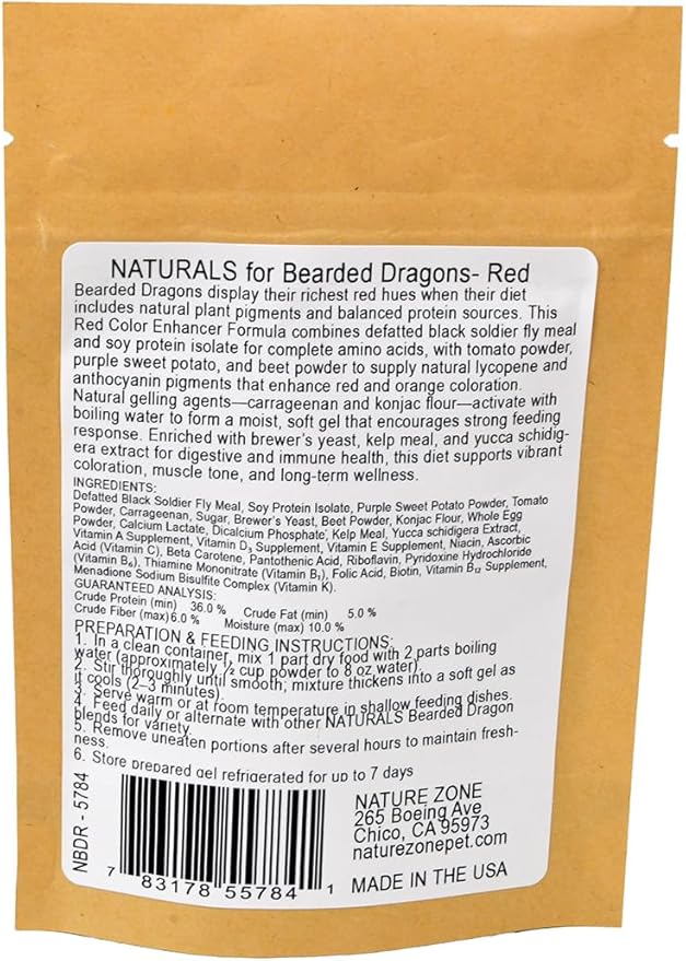 Nature Zone Naturals - Bearded Dragon Food - RED Color Enhancer, 2 oz / 56 G