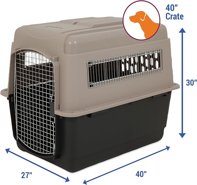 Petmate Ultra Vari Dog Kennel for Medium to Large Dogs (Durable, Heavy Duty Dog Travel Crate, Made with Recycled Materials, 40 in. Long) 70 to 90 lbs, Made in USA