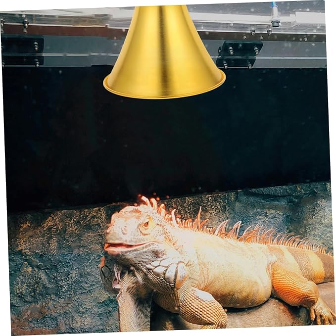 VICASKY Deep Reptile Lampshade with Insulation Design Durable Metal Heat Lamp Shade for Reptile Tanks Optimal Lighting Conditions Safety Oriented for Outdoor Use