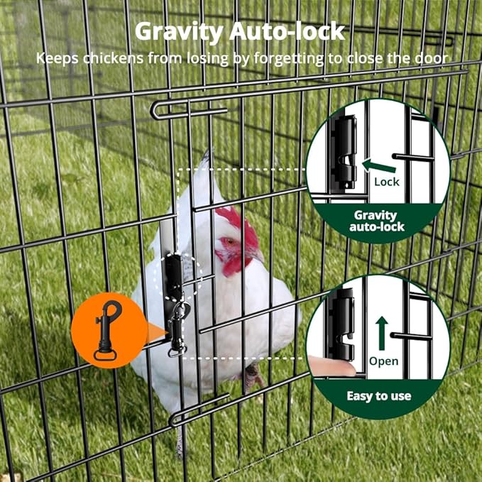 PawGiant Chicken Coop, Chicken Run Pen for Yard with Cover Outdoor Metal Portable Chicken Tractor Cage Enclosure Crate Outside for Small Animals Duck Rabbit Hen 21ft x 3.5ft