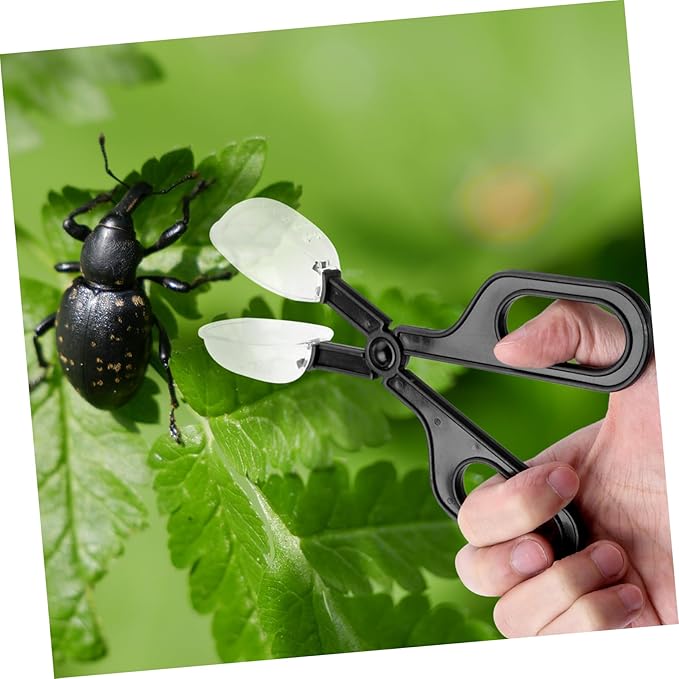 Mikikit 3pcs Reptile Feeding Clip Durable Cleaning Tool for Feeding Crickets Locusts More Comfortable Scissors Handle for Easy Use Pet Care Breeding