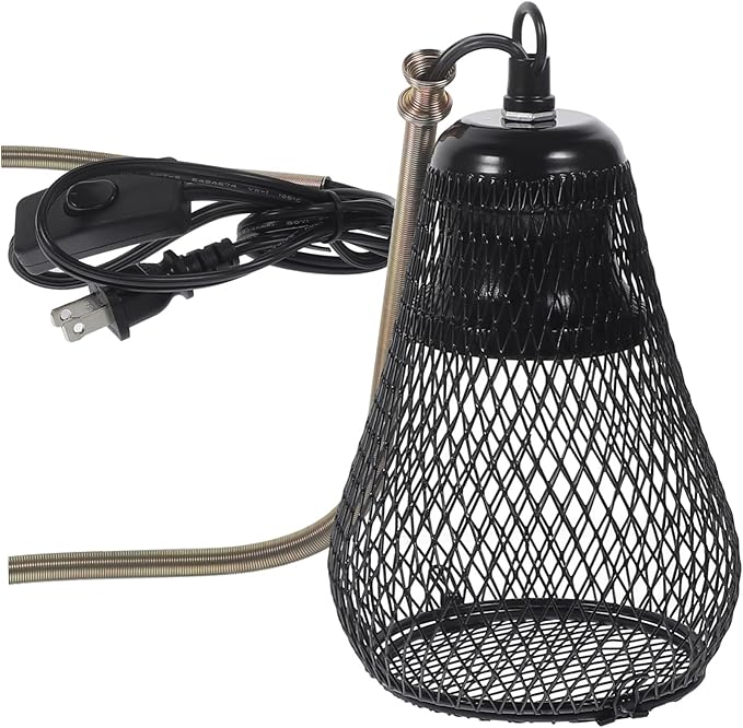 SUPVOX Reptile Heating Lamp Cover Mesh Scald Protection for Reptile Terrarium Easy Installation Suitable for Turtles Bearded Dragons and Other Pets Us Plug