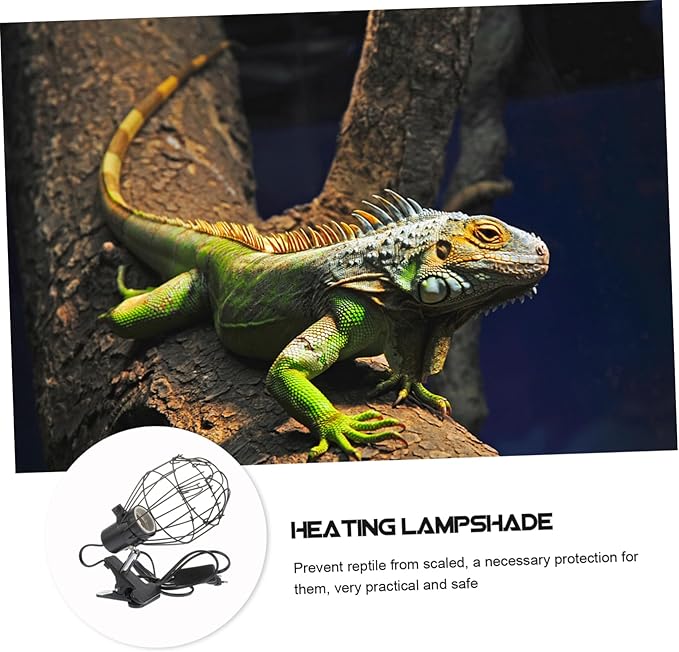 BESPORTBLE 1Pc Scald Art Lamp Shade for Reptiles Durable Mesh Heating Light Cover Compatible with Ceramic Bulbs Easy to Install US Plug
