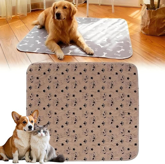 Puppy Pads with pheromones, Elite Pads for Cats, Washable Puppy Pads for Dogs and Cats, Leak-Proof & Anti-Slip Pet Training Pad for Home & Travel(Brown-B, S: 18.1" × 11.8")
