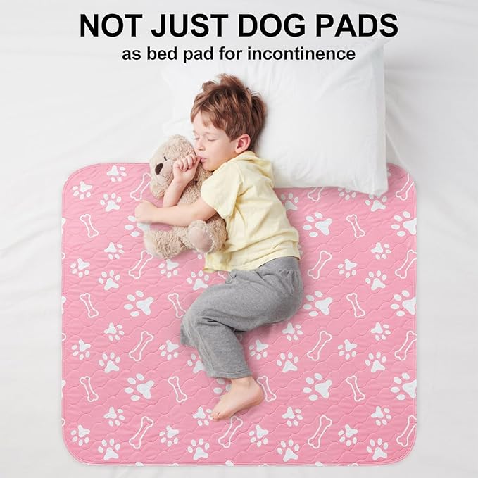 BEAUTYZOO 2 Pack Washable Pee Pads for Dogs, Reusable Puppy Pads for Potty Training, Waterproof Super Absorbent Wee Wee Pads for Dogs Non-Slip, Pet Whelping Mats Playpen Dog Crate Floors, 48IN x 60IN