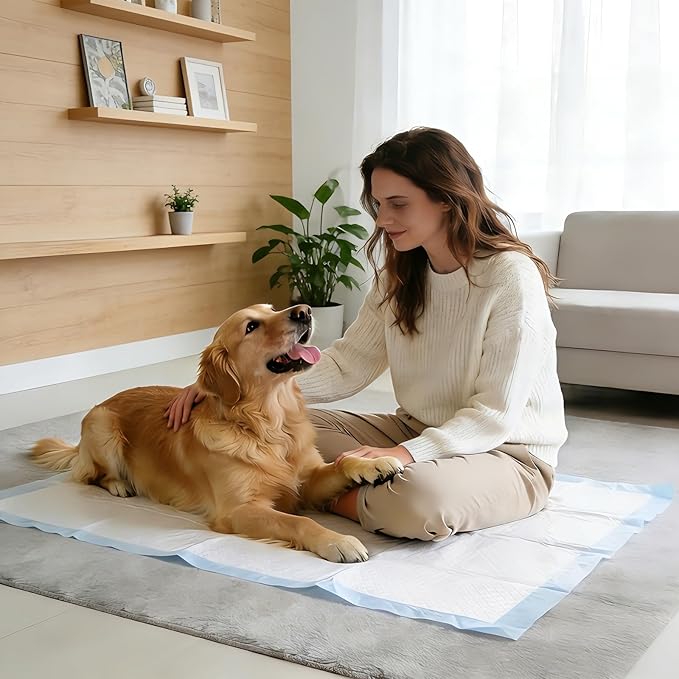 SCLOSE 100 Pack Pee Pads for Dogs Extra Large 30"x36", Puppy Pads XXL, Potty Pads for Dogs, Super Absorbent & Leak-Proof, Disposable Training Pads for Puppies, Doggie Pads, Blue