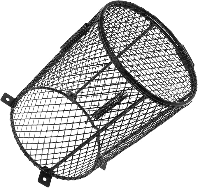 Garneck Leopard Gecko Heat Lamp Grille Reptile Cage Heater Guard Scald Protection Mesh Lampshade Easy Clean