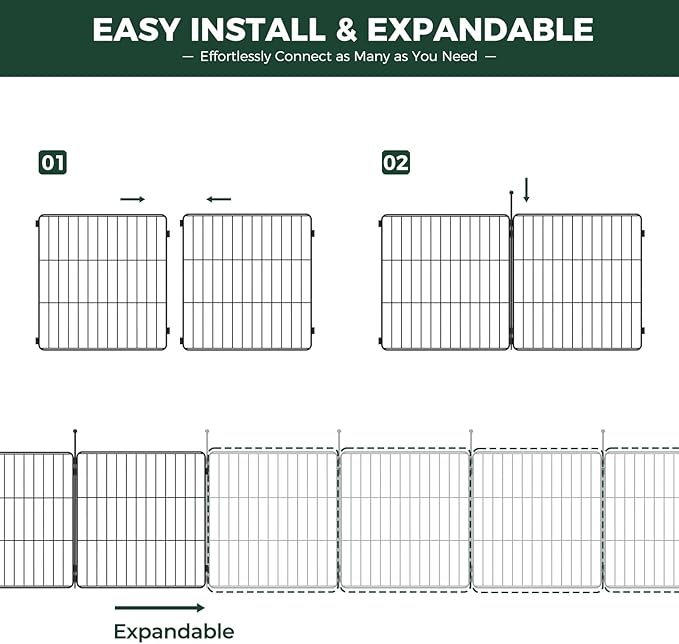 FXW MiniPaws Unleashed Dog Playpen, Expandable & Portable Design for Yard, RV Camping and Indoor Use, for Puppies and Small Dogs, 24-inch 32 Panels