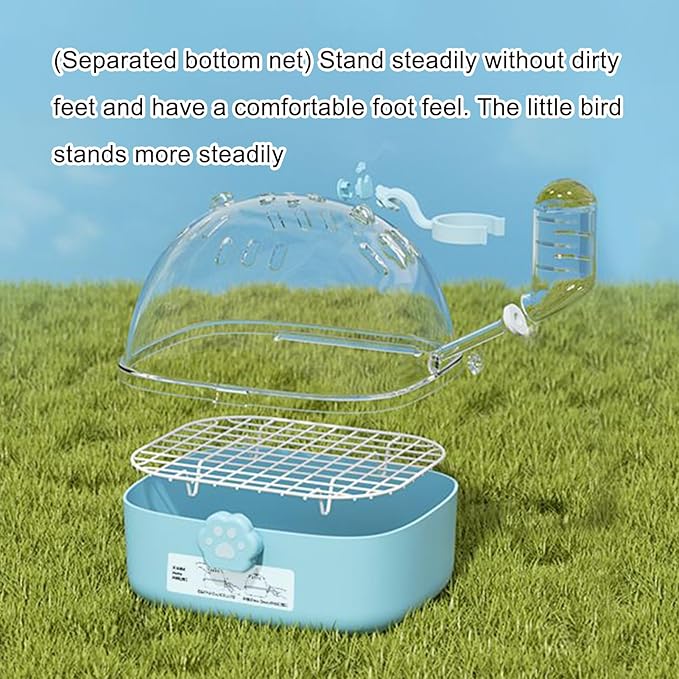 Bird Carrier Cage with Water Bottle, Portable Parrot Travel Carrier Cage for Parrots, Hamster, Guinea Pig, Lovebird, Budgies, Small Animal, 17x16x18 cm