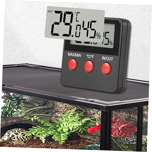 Totority 2sets Digital Thermohygrometer for Reptile Tank Humidity Sensor Accurate Temp Monitor Lizard Gecko Accessories