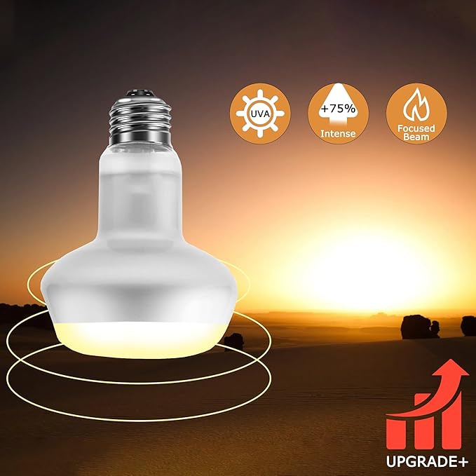 HARTOMPET 75W Intense Basking Spot Lamp – UVA Heat Bulb for Bearded Dragons, Turtles & Reptiles