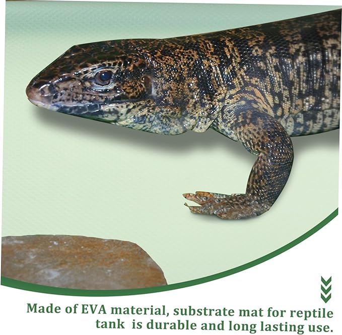 Totority Reptile Carpet Mat for Bearded Dragon Tank Non-Slip EVA Terrarium Liner Lightweight Substrate for Leopard Gecko Lizard Snake Turtle Habitat Light Green