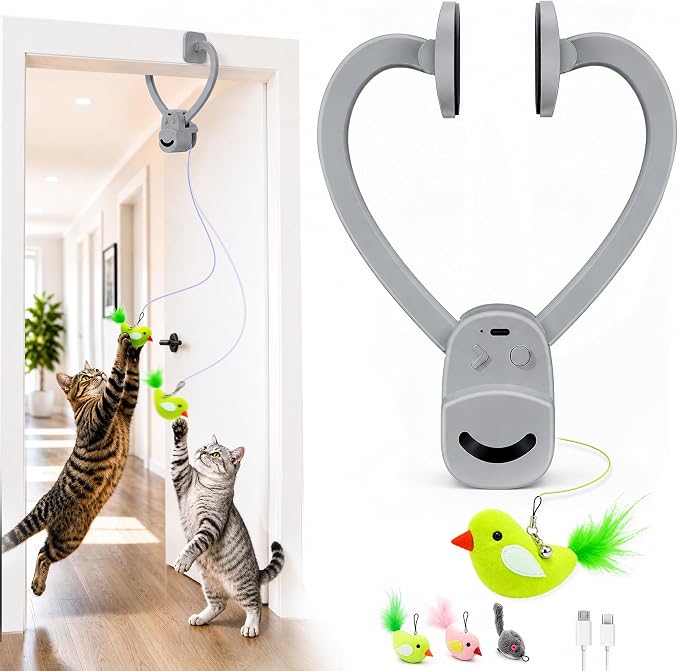 CATPICK Interactive Doorway Cat Toy, No-Adhesive Clip-On for Indoor Cats by Unknown