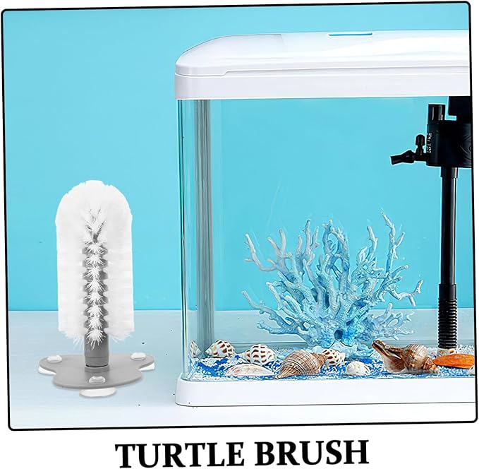 VICASKY Turtle Shell Cleaning Brush with Suction Cup Massager for Mud Removal Turtle Tank Accessory for Shell Health and Care