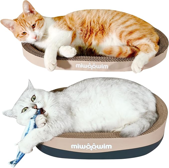 miwoowim 3-Piece Cat Scratcher Set, Oval Bowl Nest for Indoor Cats - Image 5