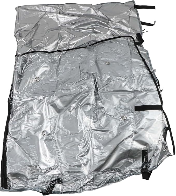 Triangle Rabbit Hutch Cover, Outdoor Guinea Pig Cage Protector, Heavy Duty 210D Oxford Cloth, Windproof Dust Cover with Clear Front Folding, Weather Resistant S(grey 180x52x86cm)