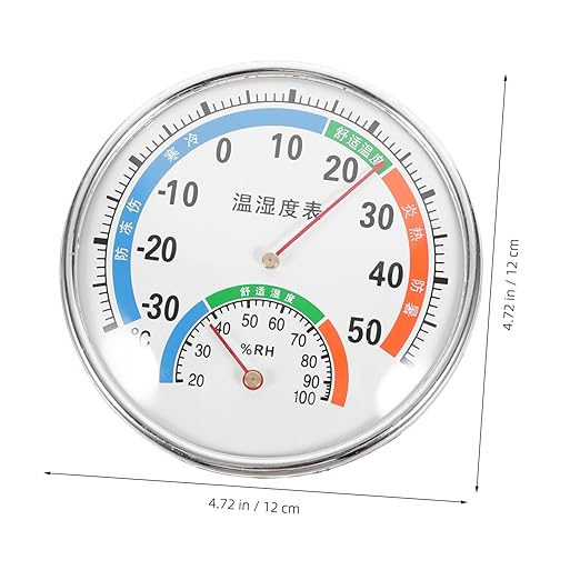 Reptile Temperature Gauge Humidity Hygrometer Thermohygrometer Dial for Terrariums Easy to Read Space Saving Design
