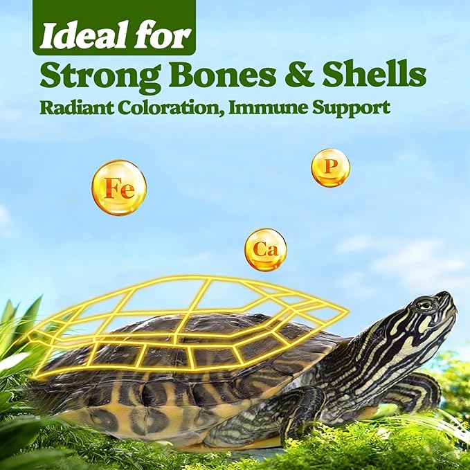 Turtle Food, 5 in 1 Meat Turtle Treats - Natural Freeze-Dried Chicken & Duck & Cod & Chicken Liver & Grasshopper - Human-Grade Real Meat - High Protein, 3oz