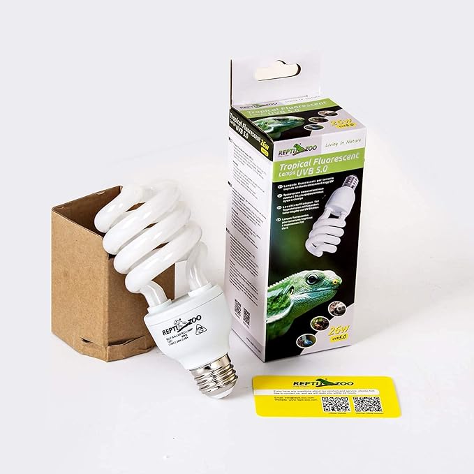 REPTI ZOO Energy Saving Lamps UVB Bulb,Spiral Compact 15 Watts 26 Watts UVB 5.0 Reptile Light Bulb Fit for Rainforest Type Reptile/Snake/Lizard/Insect/Turtle/Tortoise