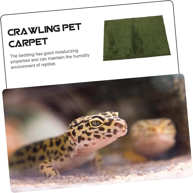 Reptile Carpet Liner for Tortoises and Lizards Reusable Decorative Mat for Terrariums Non-Adhesive Substrate for Reptile Cages Easy to Clean Moisture Retaining Bedding