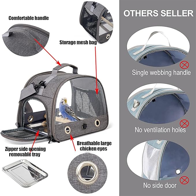 Bird Carrier Travel Cage, Travel Bird Cage | Travel Bag for Bird Cage, Carrier, Small Pet Carrier Bag, Portable Breathable Travel Cage for