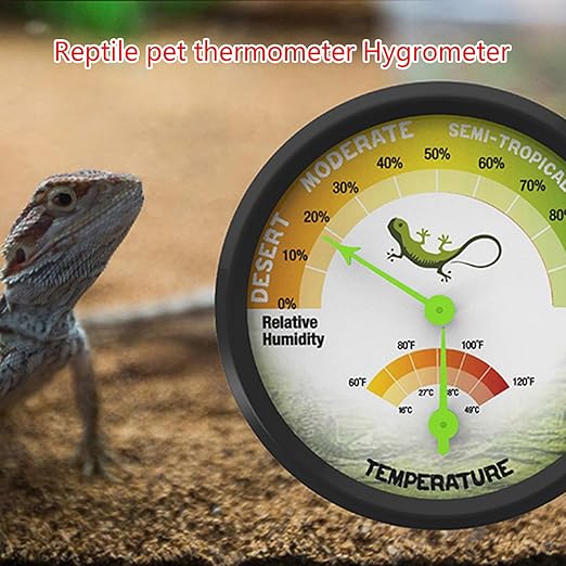 PURPLELILY Pet Rearing Box Gauge Temperature Thermometer Humidity Hygrometer High-Accuracy VivariumTank Supplies 1pc/2Pcs Amphibian Habitat Tool