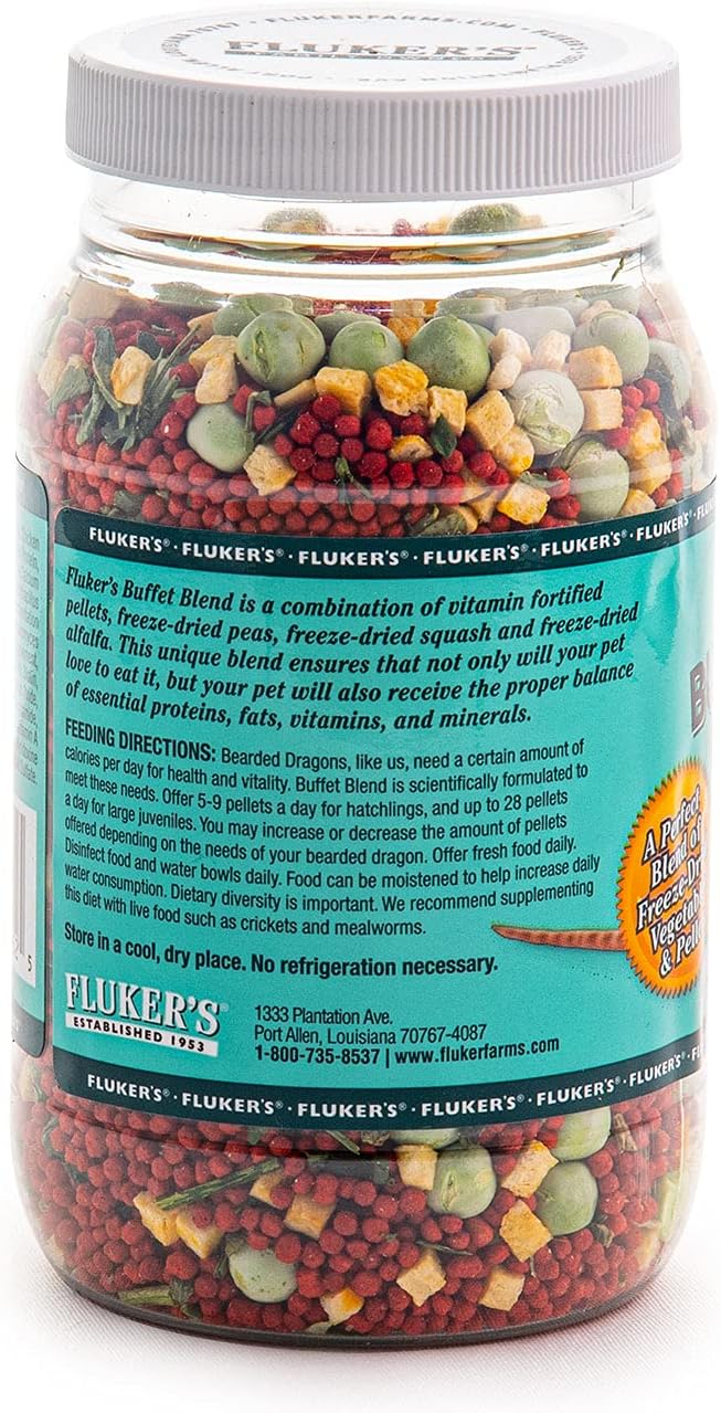 Fluker's Buffet Blend Juvenile Bearded Dragon Diet, Veggie Variety, 5 oz (Pack of 2)