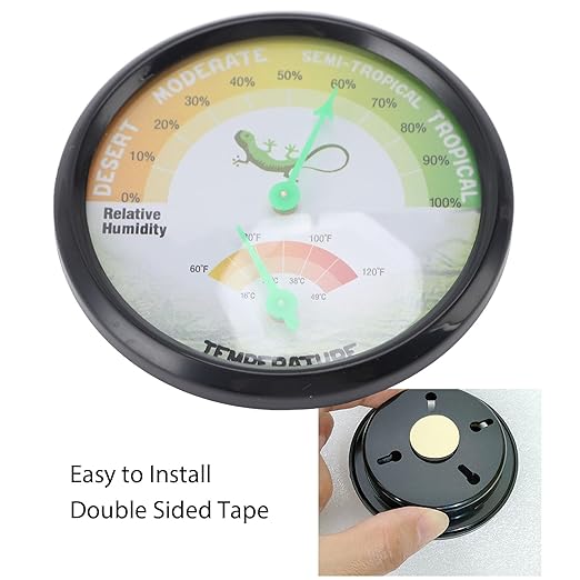 Thermometer Hygrometer Dial Hygrometer Mechanical High Precise Pointer Type Mechanical Temperature and Humidity Gauge for Reptile Pet