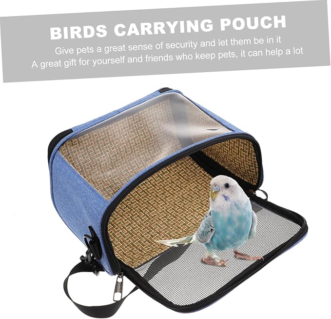 Capacity Transparent Parrot Carrier Bag with Breathable Mesh Adjustable Shoulder Strap Portable Pet Shoulder Bag for Travel and Outdoor Use