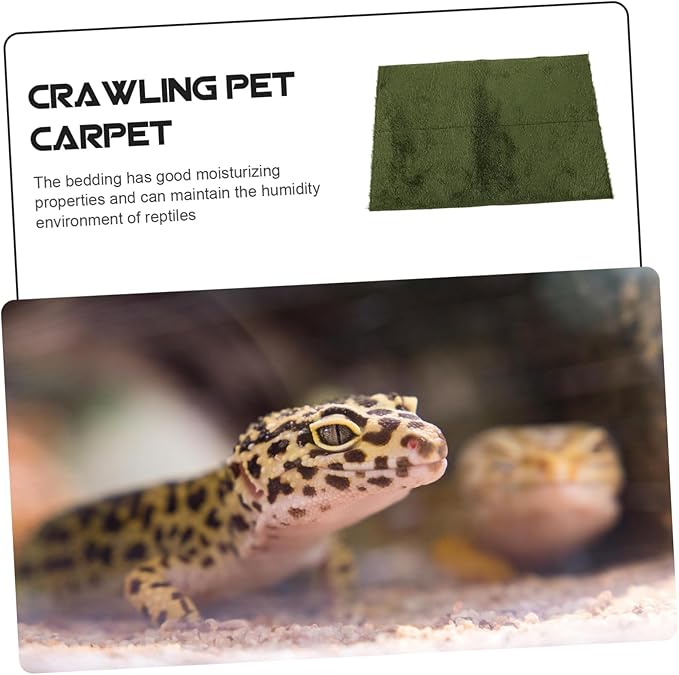 Reptile Carpet Mat for Bearded Dragon and Tortoise Washable Substrate Liner Moisture Retaining Bedding for Terrarium Easy to Clean Reusable Habitat Decor