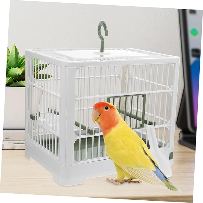 POPETPOP Foldable Lightweight Bird Carrier Cage for Small Parrots Travel Cage Removable Tray for Parakeets and Cockatiels Breathable Design for Comfort and Safety