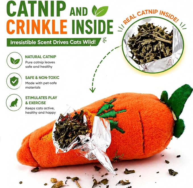 Cat Toys, Interactive Cat Toy for Indoor Cats, Soft and Durable Crinkle Sound Catnip Toys, Catnip Filled Mouse Cat Teething Chew Toy (Pack of 20) - Image 3