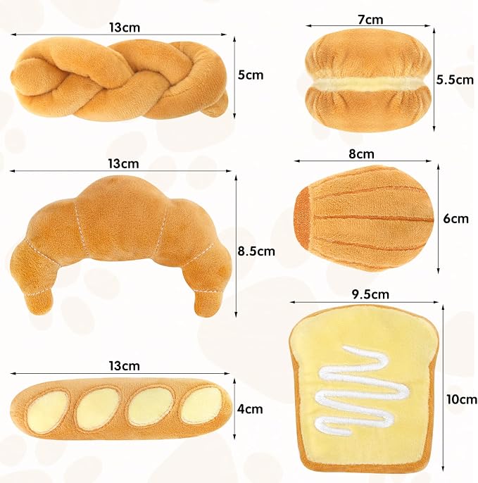 Distaratie Cat Toys 6PCS Bread Catnip Toys Chew Bite Resistant Toys - Image 2