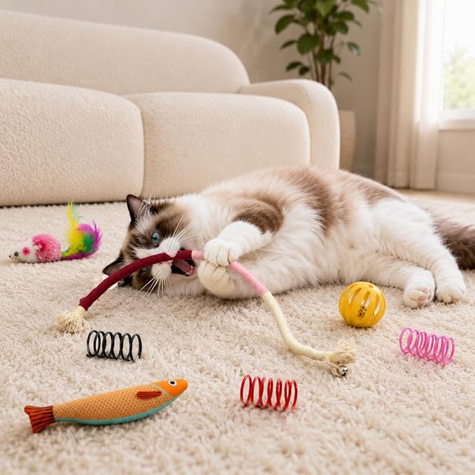 Cat Toys for Indoor Cats, 44 Pack Interactive Cat Toy Set for Kitten - Image 5