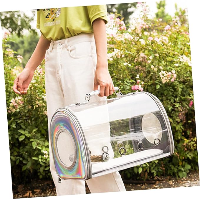 Kisangel Parrot Carrier Bag Shoulder Strap Portable Outdoor Birds Carrying Container for Travel Crossbody Use and Pet Interaction