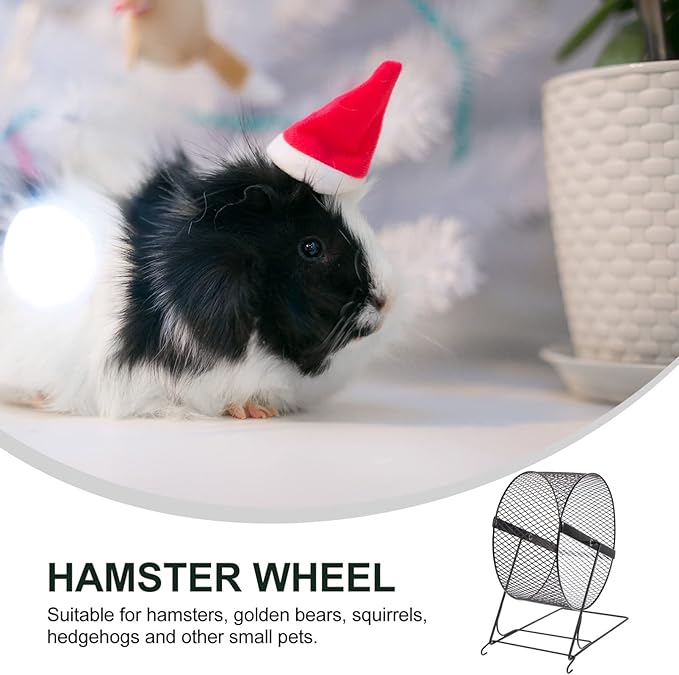 UKCOCO Silent Hamster Running Wheel 8.5 Inch Quiet Exercise Toy with Stable Rack for Small Pets Hedgehogs Chinchillas and Squirrels