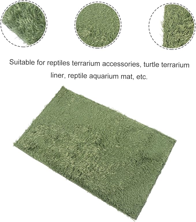 ORFOFE Terrarium Liner Bedding Reptile Carpet Mats for Terrarium Substrate 2pcs Reptile Moss Lizard Tank Accessories