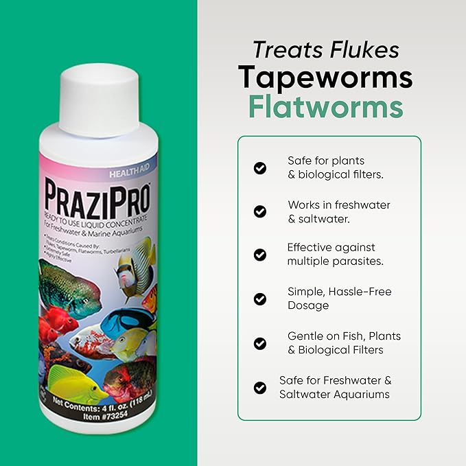 ICH X 16 fl oz, PraziPro 4 fl oz for Freshwater, Including Trinity Treats Microfiber Cleaning Cloth (ICH X for Freshwater Fish, PraziPro for Fish)