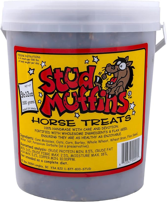 60oz Horse Treats Bucket - 4lb Stud Muffins Horse Treats Bulk Pack