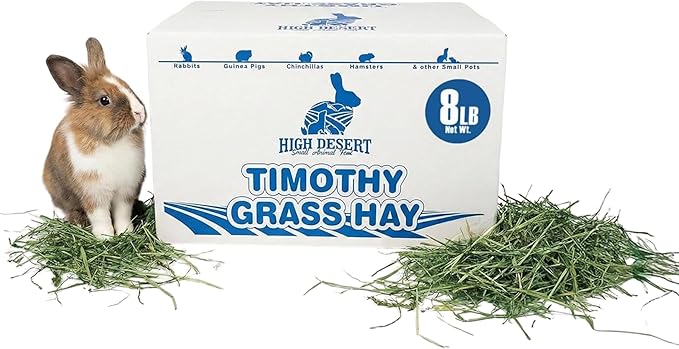 High Desert 1st Cut Timothy Hay for Rabbits, Guinea Pigs, and Small Pets, Premium Grass Hay for Daily Feeding and Digestive Health, Natural Rabbit Food and Guinea Pig Food, Small Pet Supplies, 8 lb